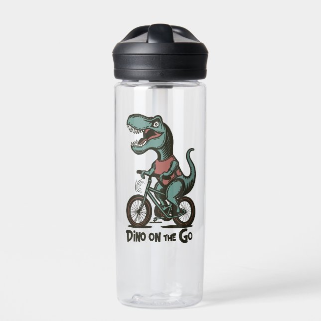 Dino auf Achse Trinkflasche (Vorderseite)