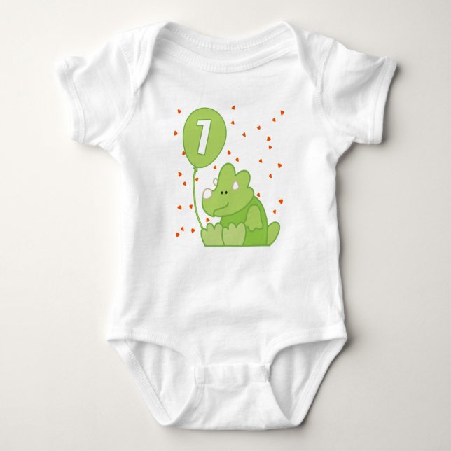 Dino Baby 1. Geburtstag Baby Strampler (Vorderseite)