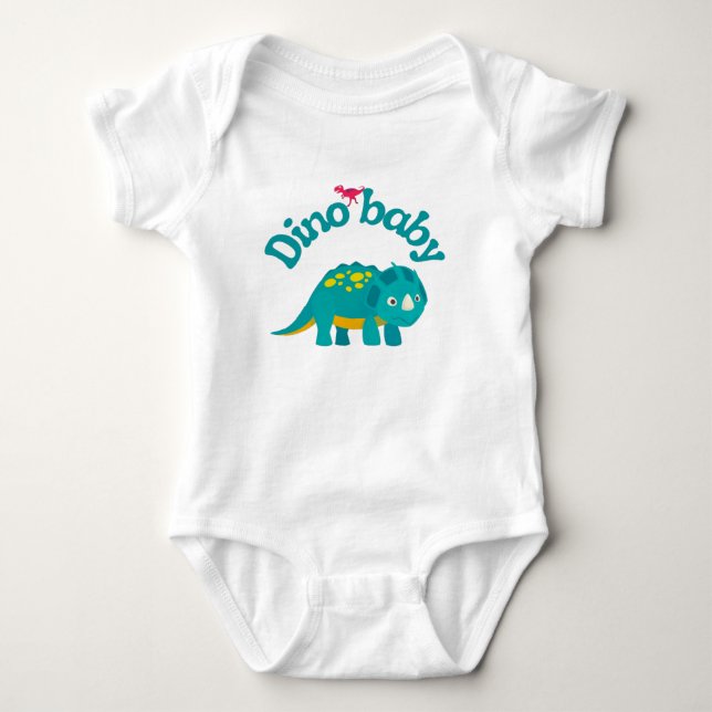 Dino-Baby-Dinosaurier-Design Baby Strampler (Vorderseite)