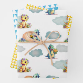 DINO BABY IN DER KÜCHE GESCHENKPAPIER SET