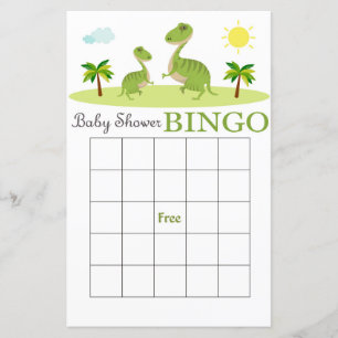 Dino baby shower carte de bingo, Dinosaur carte de