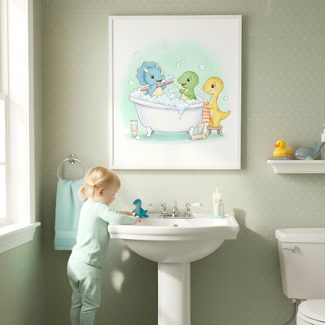 Dino Bath Squad Kids Bathroom Wall Art Poster (Von Creator hochgeladen)