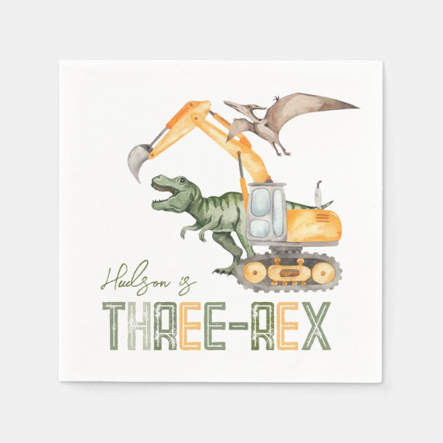 Dino Bau Drei Rex Napkins Serviette (Vorderseite)