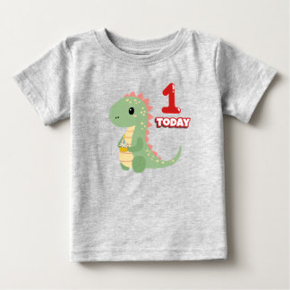 Dino Birthday 1 Heute Baby T-shirt