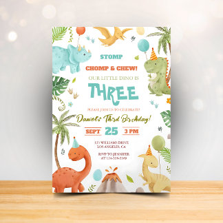 Dino Birthday Bash Einladung Spaß für Jungen