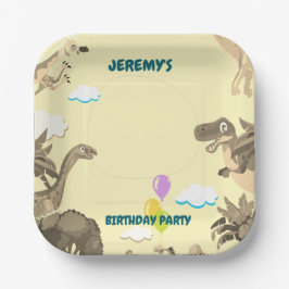 Dino Birthday Party Paper Plate Pappteller