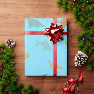 Dino Birthday Wrapping Paper - Kinder Geschenkpapier