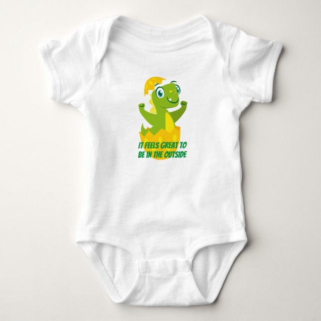 Dino Chick Baby Jersey Bodysuit Strampler (Vorderseite)