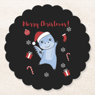 Dino Christmas Dinos Winter Animals Untersetzer