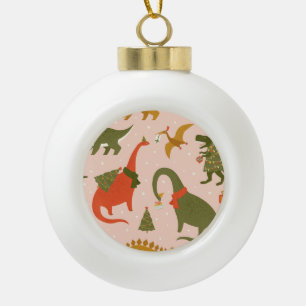 Dino Christmas Party: Tree Rex Keramik Kugel-Ornament