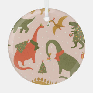 Dino Christmas Party: Tree Rex Ornament Aus Glas