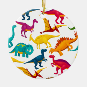 Dino-Cut-Out-Muster-Aufkleber Keramik Ornament