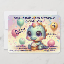 Dino Delight Birthday Einladung