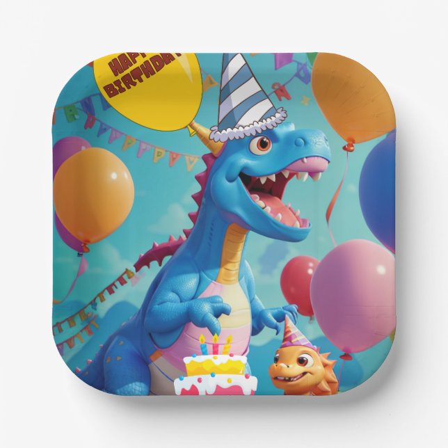 Dino Delight für Little Roarers Pappteller (Vorderseite)