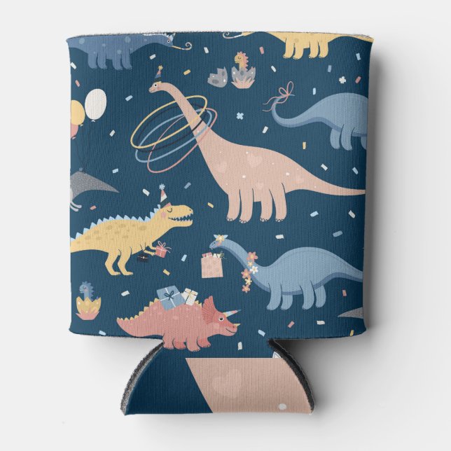 Dino Delight: Geburtstagsparty Spaß Dosenkühler (Vorderseite)