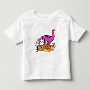 Dino, der FredFlintstone leckt Kleinkind T-shirt