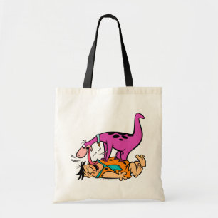 Dino, der FredFlintstone leckt Tragetasche