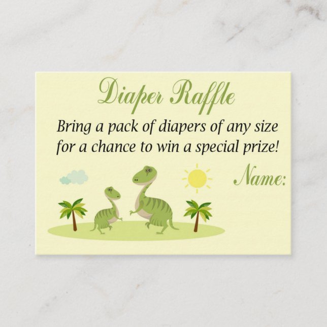 Dino Diaper Raffle Tickets (Vorderseite)