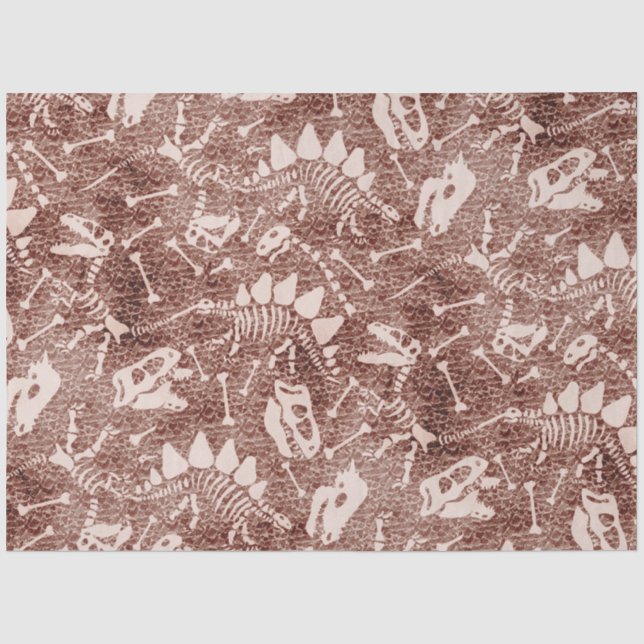 Dino Dig Dino Knochen braun Seidenpapier (Vorderseite)
