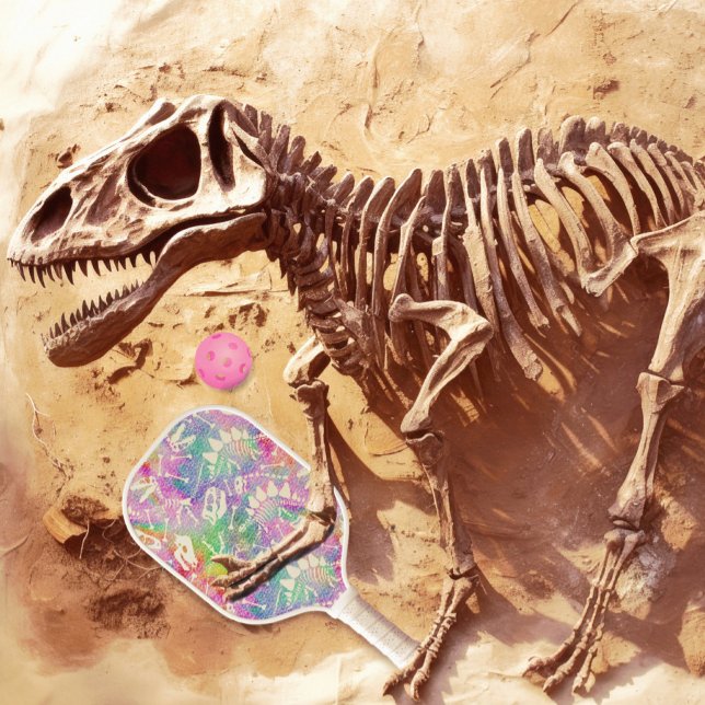 Dino Dig Regenbogen Pickleball Schläger (Von Creator hochgeladen)