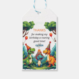Dino Dinosaur Birthday Kids Gastgeschenk Geschenkanhänger