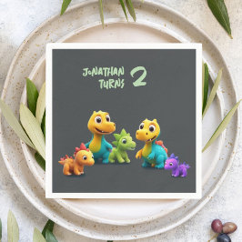 Dino dinosaur kid birthday party baby Paper Napkin Serviette