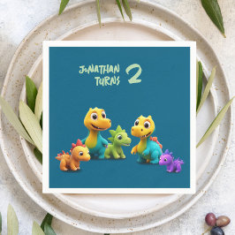 Dino dinosaur kid birthday party baby Paper Napkin Serviette