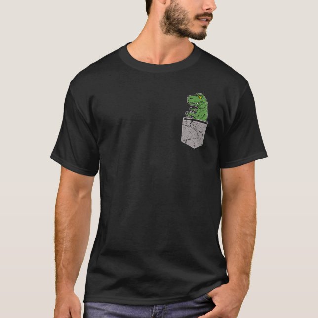 Dino Dinosaur Pocket T-Shirt (Vorderseite)