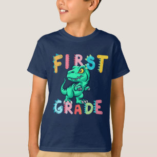 Dino Dinosaurier First GRADE Squad School Jungs T-Shirt