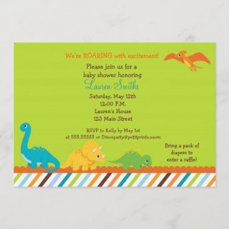 Dino-Dinosaurier-Jungen-Babyparty-Einladung Einladung