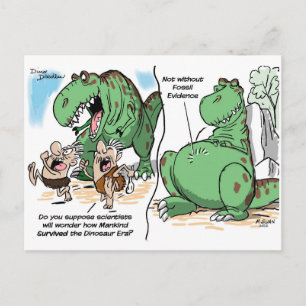 Dino Doodle Cartoon Postkarte