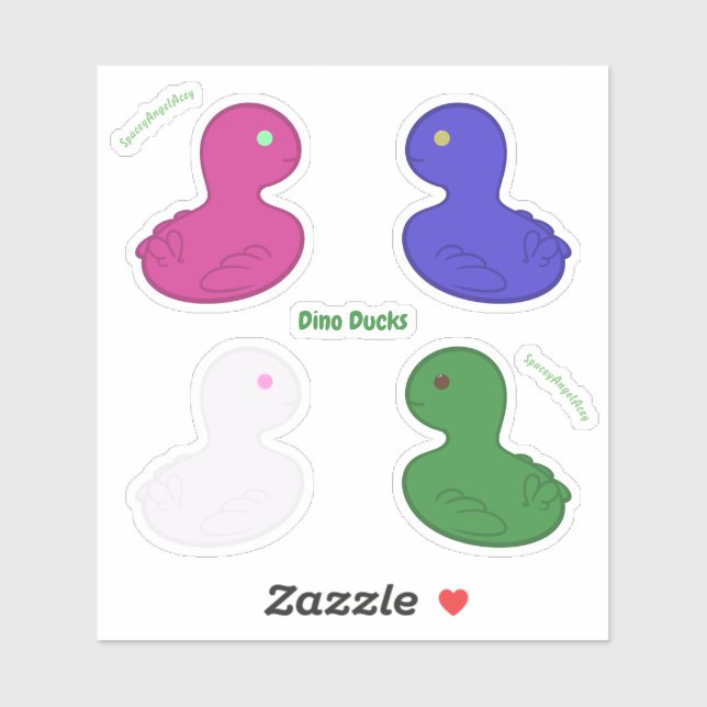 Dino Ducks Sticker Pack (Blatt)