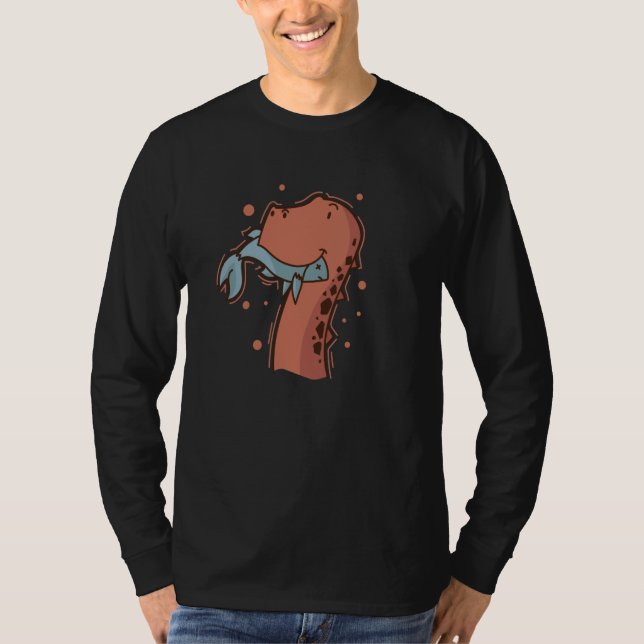 Dino eats a Fish Dinosaur Reptile T-Shirt (Vorderseite)