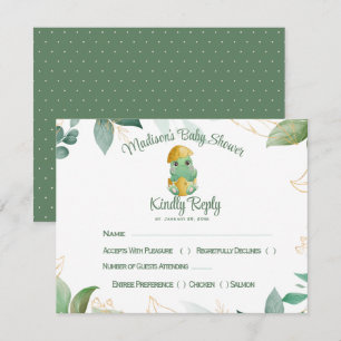 Dino Ei Baby Showcard RSVP Karte