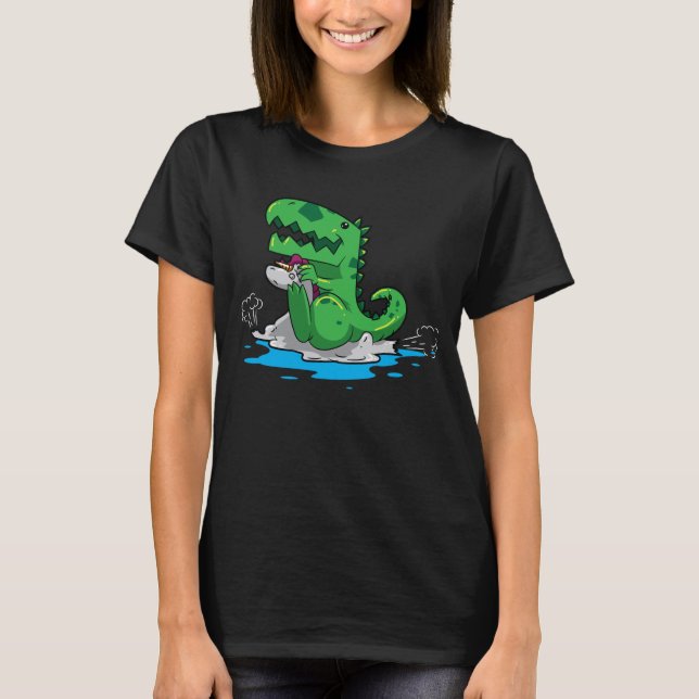 dino einhorn pool party sommer design T-Shirt (Vorderseite)