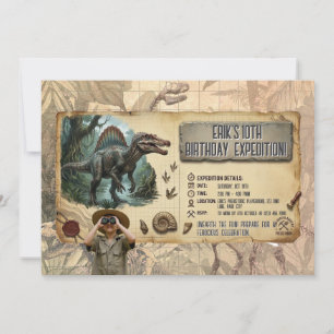 Dino-Expedition Spinosaurus Jungen 10. Geburtstag Einladung