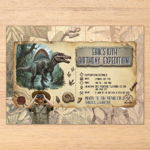 Dino-Expedition Spinosaurus Jungen zum 10. Geburts Acryleinladungen