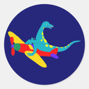Dino-Flieger Runder Aufkleber