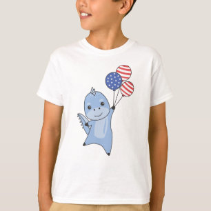 Dino Flies Balloons USA Up Sweet Dinosaurier T-Shirt