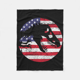 Dino Fossi Usa-Flagge Patriotischer Dinosaurier T- Fleecedecke