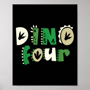 Dino Four Birthday Dinosaurier 4. Geburtstag Match Poster