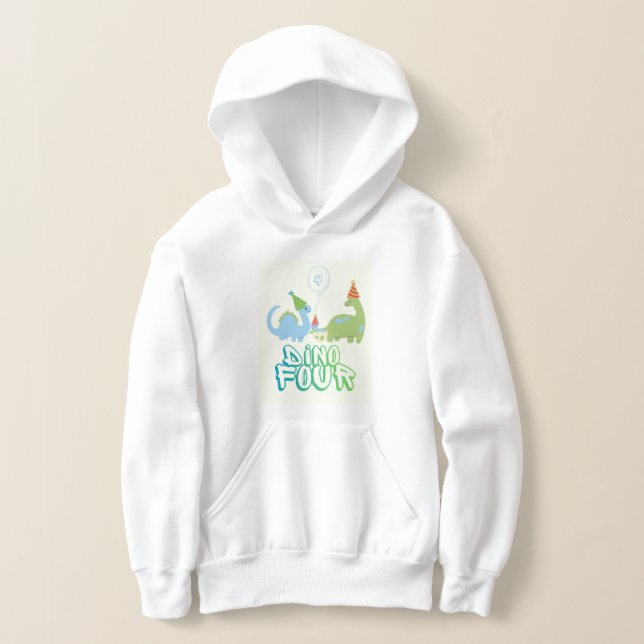 Dino Four Birthday Hoodie (Poser)