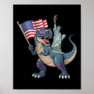 Dino Freiheitsstatue 4. Juli Funny Boys Amer Poster