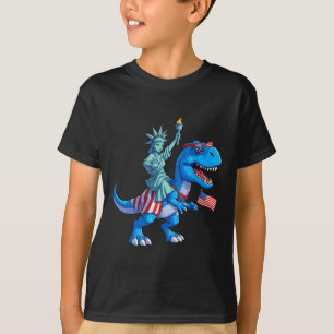 Dino Freiheitsstatue 4. Juli Trex American F T-Shirt