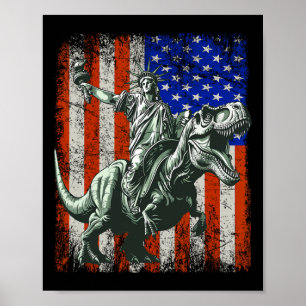 Dino Freiheitsstatue Dinosaurier Poster