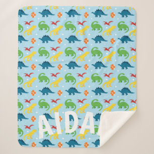 Dino Fun Kids Personalisiert Sherpa Blanket Sherpadecke