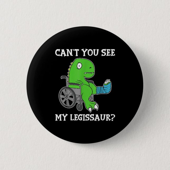 Dino Funny Get Well Broken Leg Gift Dinosaur With  Button (Vorderseite)