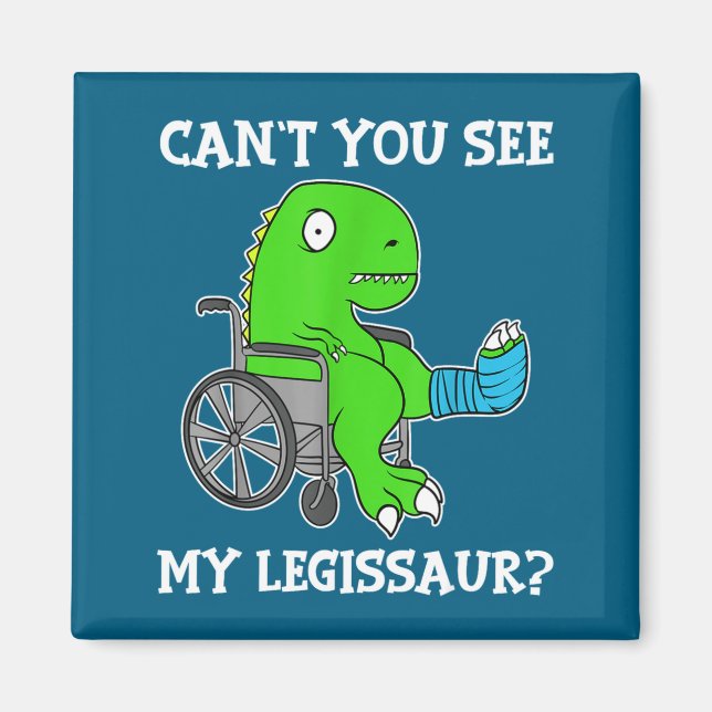 Dino Funny Get Well Broken Leg Gift Dinosaur With  Magnet (Vorne)
