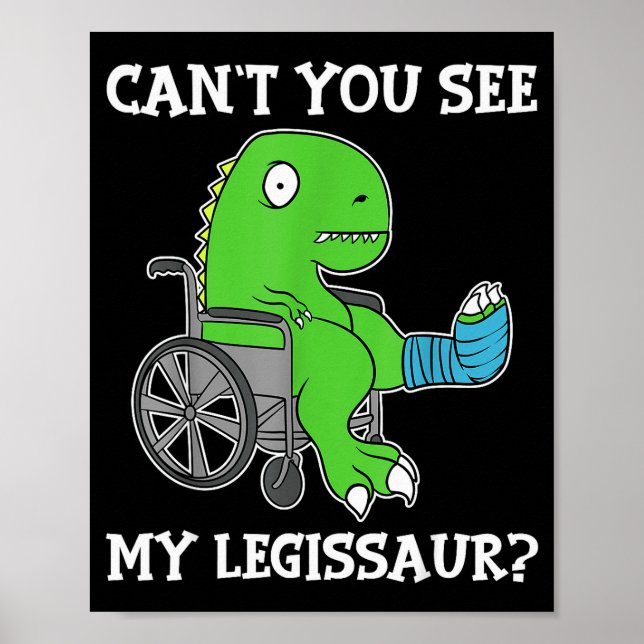 Dino Funny Get Well Broken Leg Gift Dinosaur With  Poster (Vorne)
