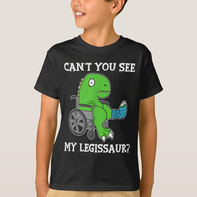 Dino Funny Get Well Broken Leg Gift Dinosaur With  T-Shirt (Vorderseite)